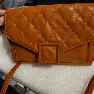 Forever Young Quilted Brown Crossbody Bag